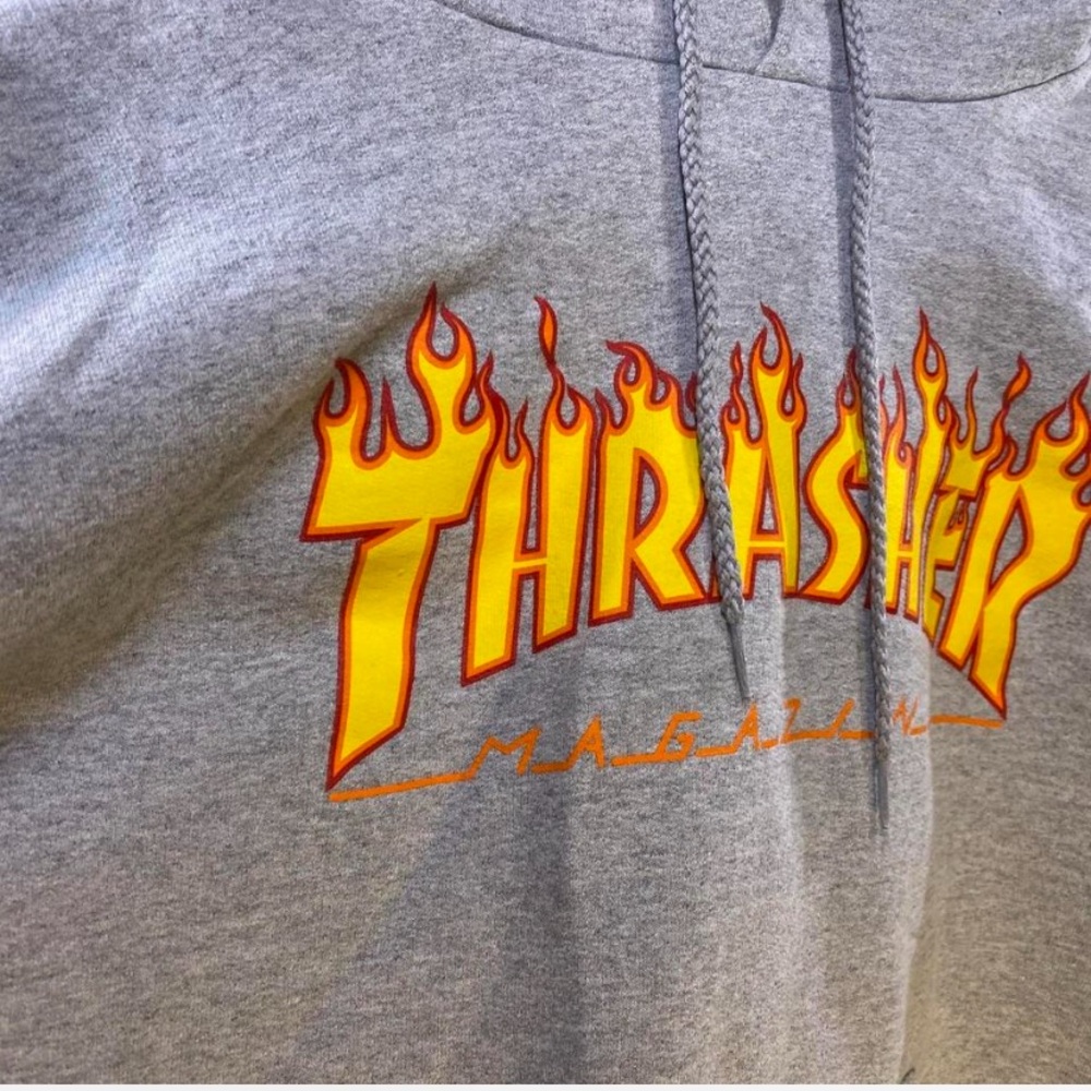 Grey Trasher Flame Hoodie